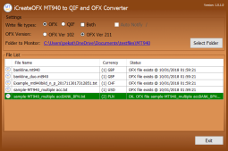 iCreateOFX MT940 to QIF and OFX